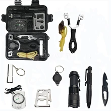 10 шт./лот 10 в 1 набор для выживания на открытом воздухе туристическая многофункциональная аптечка Sos Edc аварийная Самозащита для выживания