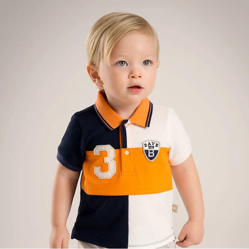 Brand 2017Summer child boy clothing Orange Patchwork kid baby boy