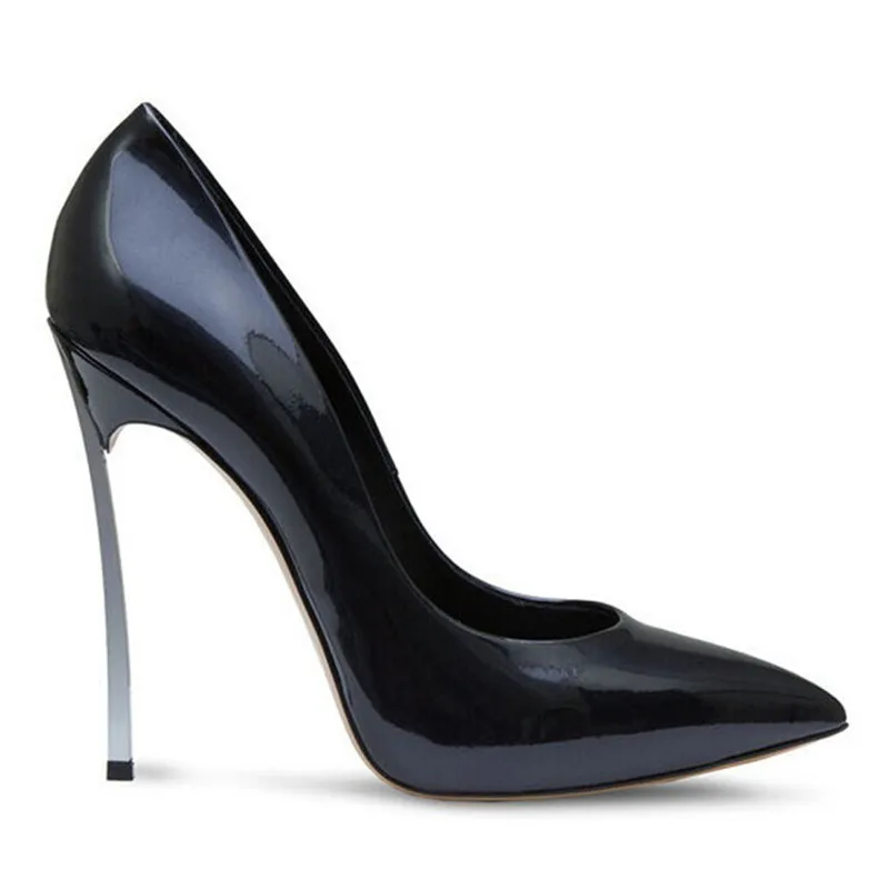 Onlymaker/женские пикантные вечерние туфли-лодочки на высоком каблуке 12 см, со стальным острым носком, свадебные туфли, черный, телесный, красный цвет, большой размер US15, 11 цветов