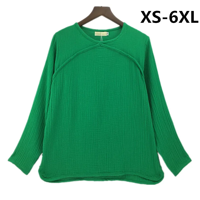 

2019 autumn Casual Blouse Plus Size XS-5XL 6XL Women Clothes Long Sleeve Cotton Linen shirts Tops black blue red white Back Gold