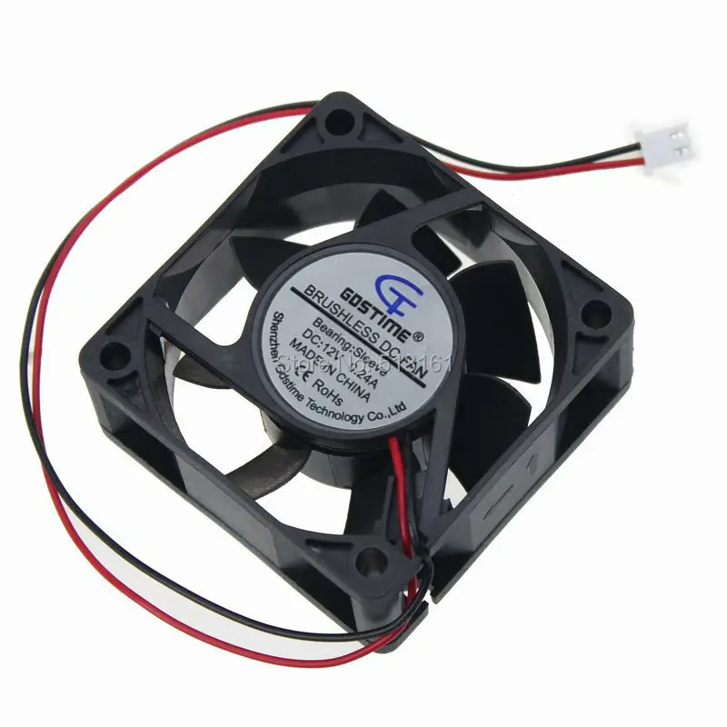 

20pcs 6025 60mm x 60mm x 25mm 2Pin 12V DC Brushless Cooling Fan For PC Computer CPU Cooler