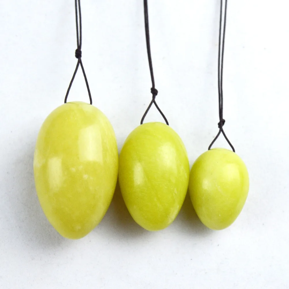 1 Set natural jade egg with brown string for kegel exercise pelvic floor muscles vaginal exercise yoni egg ben wa ball 1 Set natural jade egg with brown string for kegel exercise pelvic floor muscles vaginal exercise yoni egg ben wa ball