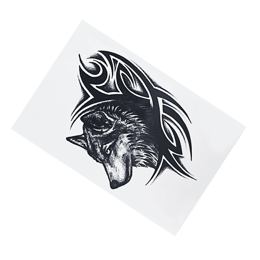 Волчонок тату Speedy persistance водостойкая наклейка King Wolf головка властный Цветок на