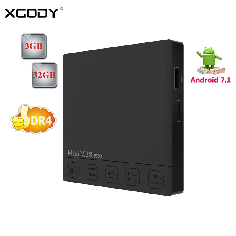 

Mini M8S Pro C 4K HD Smart TV Box Android 7.1 Amlogic S912 Octa Core 3GB DDR4 32GB ROM Media Player Streamer Set top Box Netflix