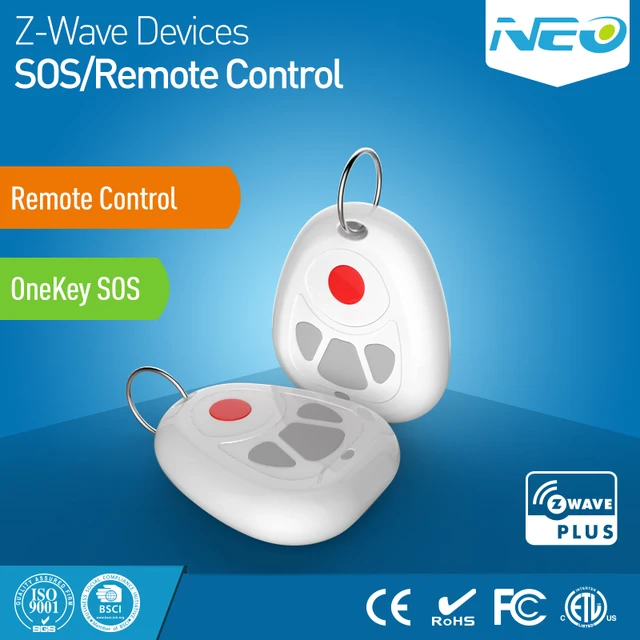 NEO COOLCAM Z wave Plus Smart Home Een Sleutel SOS Alarm en Afstandsbediening Sensor Smart Domotica Sensor