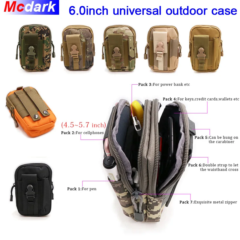 Универсальный уличный тактический Чехол Mcdark для Homtom HT3 HT7 ProMilitary Molle сумка с поясом
