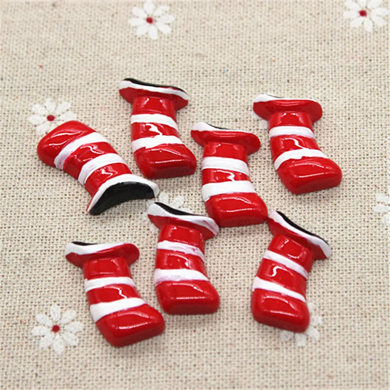 

10pcs Kawaii Halloween Socks Resin Miniature Art Supply Flatback Cabochon DIY Decorative Craft Scrapbooking,15*24mm