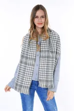 2015 Plaid scarf women Blanket Oversized Tartan shawl Design Plaid Checked Wrap Shawl Bloggers Favourite Double Bicolor side