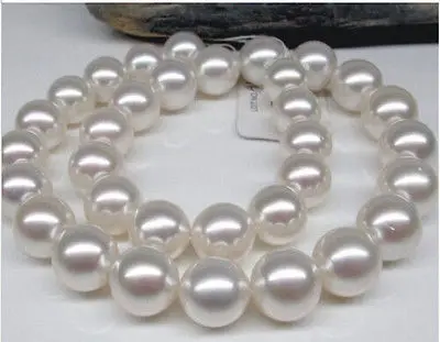 

FREE SHIPPINGAAA+11-12MM SOUTH SEA GENUINE WHITE PEARL NECKLACE 14KGP18