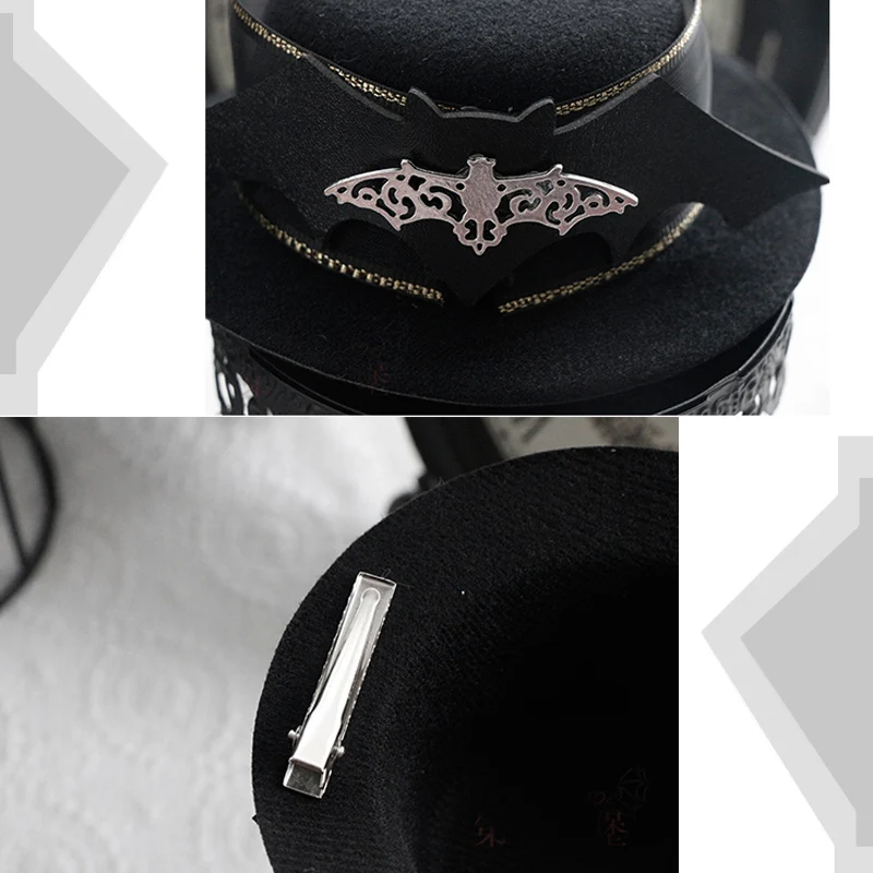Для женщин Top Hat Готическая Лолита шапочка ручной работы декоративные Hat Bat фестиваль аксессуары Top Hat