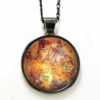 

10PCS Peter Pan necklace Fairytale Jewelry Neverland Map Never Land Art necklace Map print glass necklace