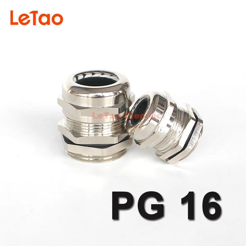 1pc/lot PG16 Nickel Brass cable gland Waterproof metal connector IP68