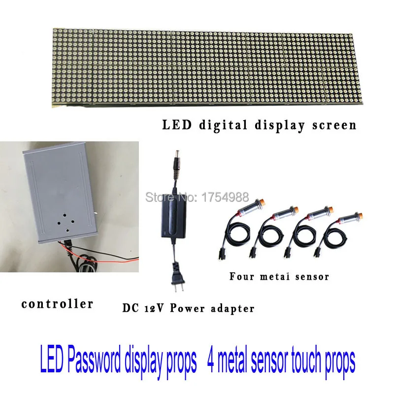 

4 Metal sensor Password display audio props to run out off the mysterious room Real-life escape room game prop