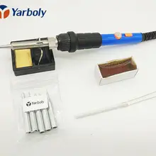 220 В Регулируемый температурный Электрический припой для паяльника станция ремонтный инструмент+ нагревательный элемент 5 шт. ПАЯЛЬНЫЕ НАКОНЕЧНИКИ мини железная подставка