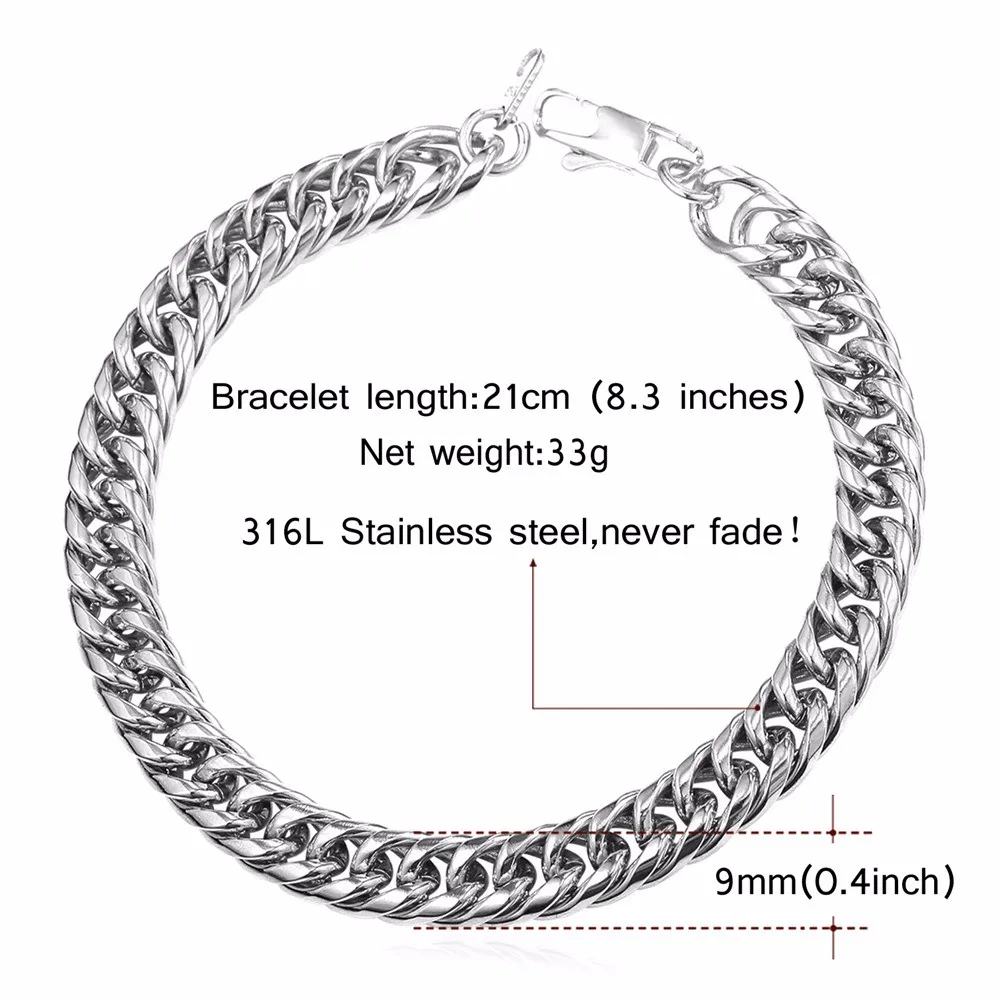 U7 Big Chain Bracelet For Men Ethiopian 