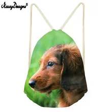 Подарочные Сумки на шнурке рюкзак 3D таксы домашние любимцев шаблон для детей многоразовые женские сумки на плечо спортивные животные Путешествия Портативная модная сумка