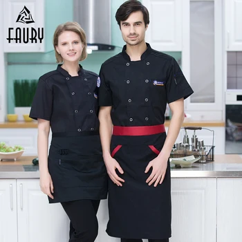 

Unisex Casual Breathable Short Sleeve Chef Cooking Jacket Wholesale Restaurant Bakery Food Service Overalls Kitchen Work Uniform
