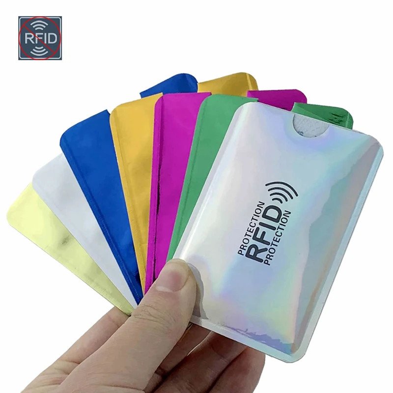 

Anti Rfid Wallet Blocking Reader Lock Bank Card Holder Protection Metal Id Bank Card Case Credit NFC Holder Aluminium 6*9.3cm