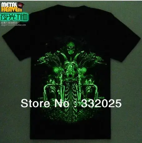 

Free Shipping.fashion Brand new tshirt,cool hiphop t shirt,men tees.short shirts.print luminous 3D.cotton skull punk style