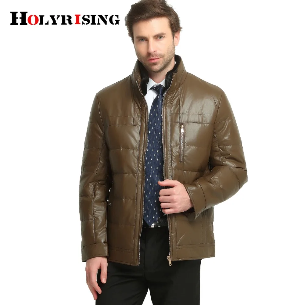 Зимняя мужская кожаная куртка утепленная Куртка jaqueta masculino из натуральной кожи
