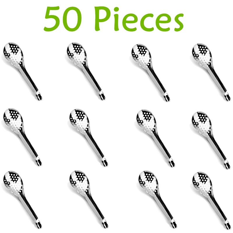 

50pcs Stainless Steel Spherification Spoon Molecular Mixologist Slotted Bar Spoons