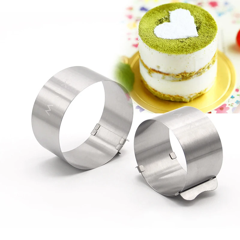 

High quality 4 inch small round stainless steel cake baking mold 6-10cm adjustable mousse ring free shipping