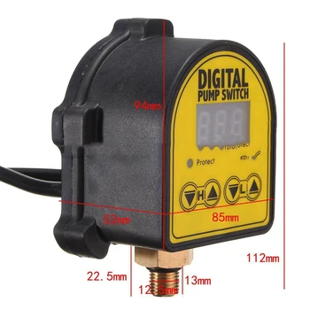 

Digital Automatic Switch Controller Air Pump Water Oil Compressor Pressure Switch Controller 220V AC 10A +Manual Light Accessory