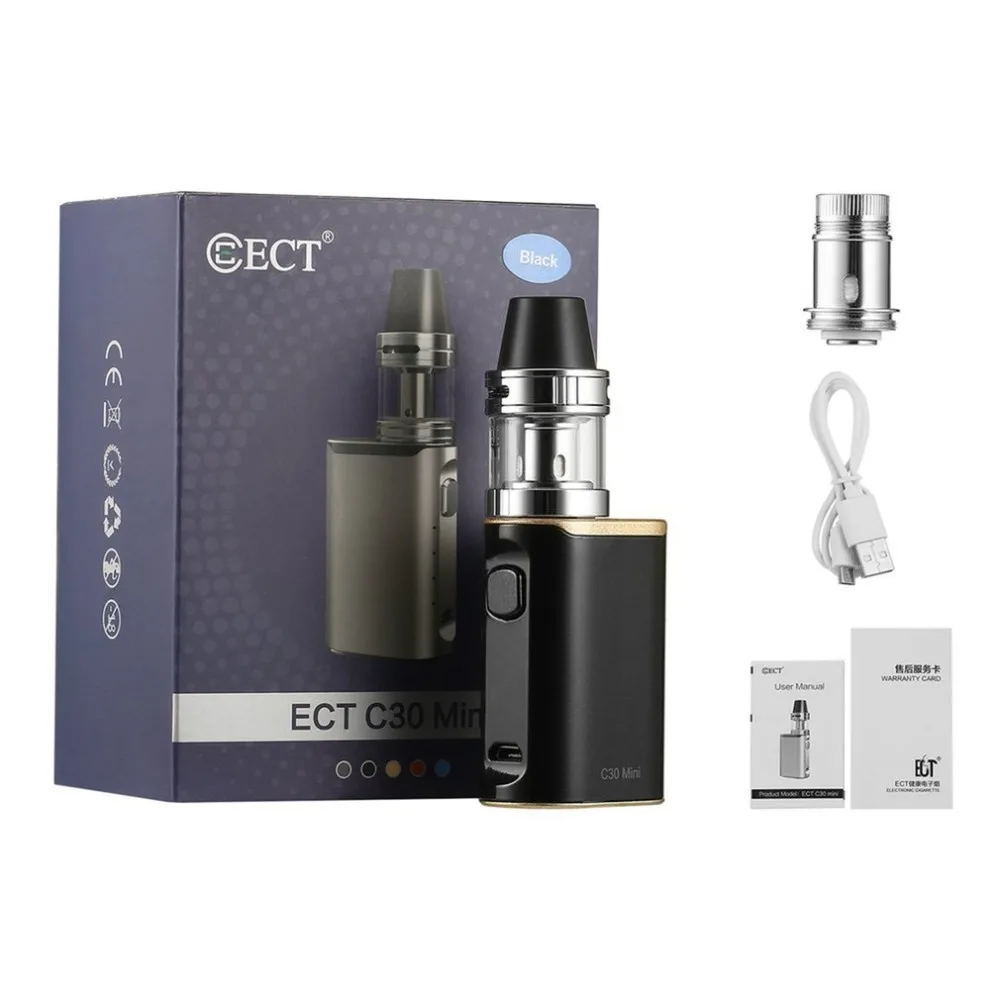 Original ECT C30 Mini E Cigarette Kit Top Filling 2ml Met