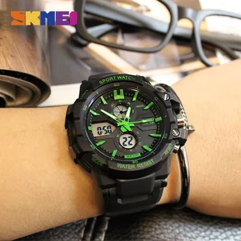 

2018 SKMEI Brand Sport Watch Men Digital LED Outdoor Waterproof Dual Display Wristwatches Military Army Top Brand Luxury Watches