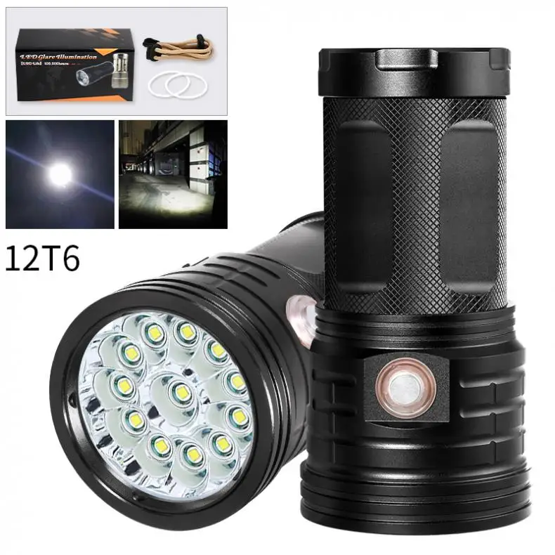 

LED Flashlight 12 x XML-T6 LED 4800 Lumen Super Bright Torch Flash Lamp Flashlight Micro USB Charging Port for Camping Hiking