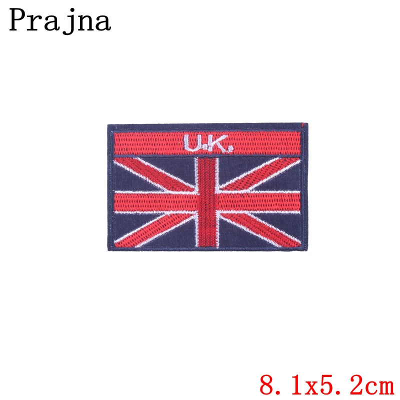 Prajna флаг нашивки железная наклейка Россия США Великобритания Квебек Канада вышитая нашивка-аппликация Одежда патриотические военные значки ткань