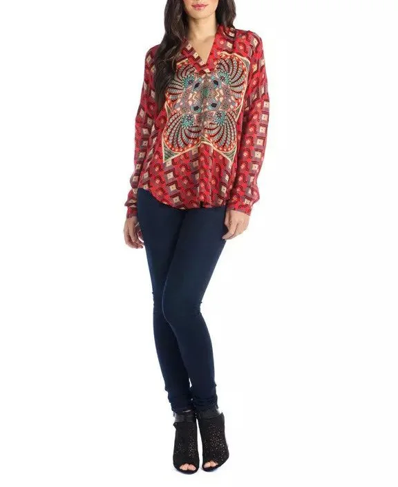 Nice Autumn Long Sleeve font b Blouse b font Vintage Pop Printed font b Shirts b