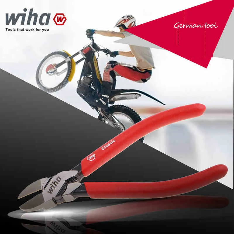 

Germany Wiha 37355 Diagonal Pliers 160mm 6.5inch Hardness 62 HRC Tool Steel Cable Cutter with Spring For Cutting plastics