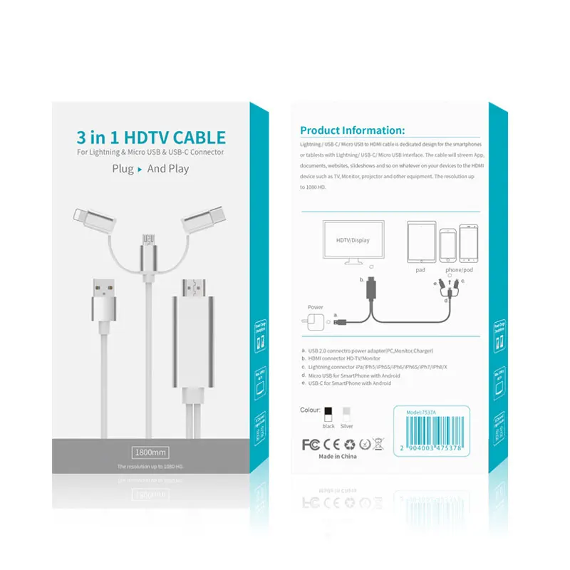 3 в 1 для MHL HDMI кабель для samsung A7 J5/для iPhone X 8 7 6 6 Plus huawei Micro USB к HDMI кабель адаптер HD ТВ разъем