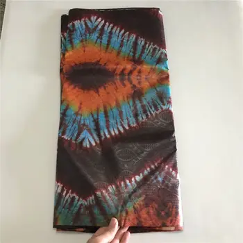 

bazin riche 2019 Brown Bzin lace fabric embossing brocade jacquard fabric tie dyeing ankara fabric 5yard BWL30
