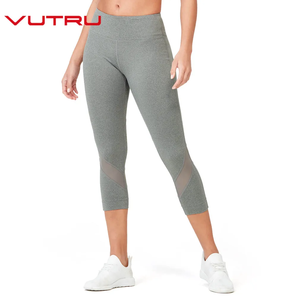 Vutru Mallas Deporte Mujer колготки для бега серые штаны йоги капри эластичные женские
