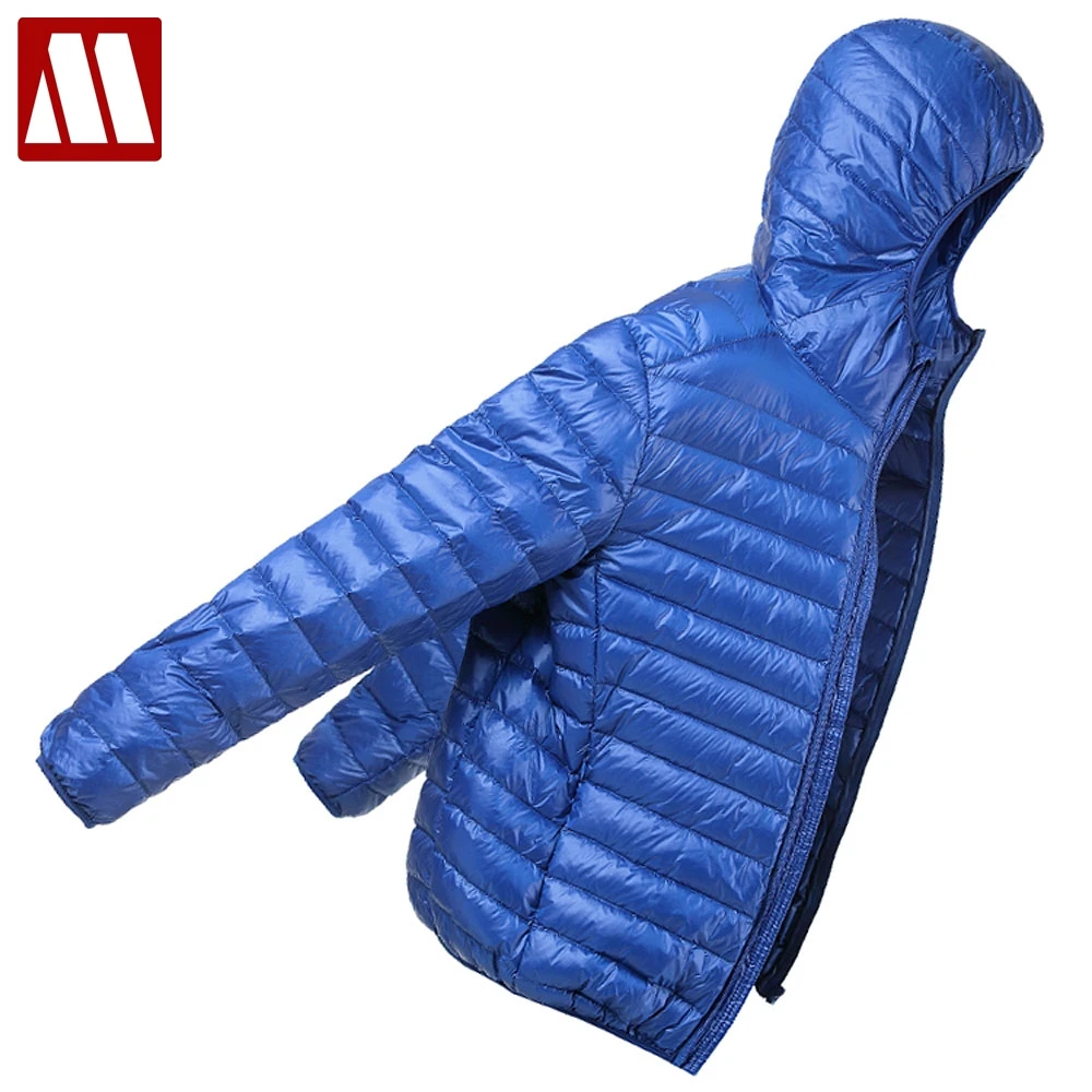 Hooded Down Jackets Men Autumn Winter 90% White Duck Down