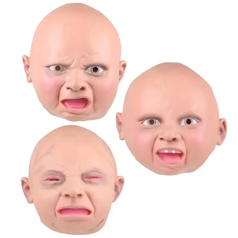 Smiling Baby Latex Mask Costume Accessory Child Baby Head Mask For