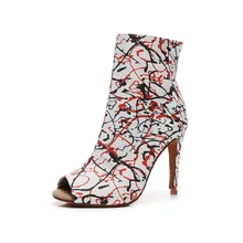 Goettin Salsa Бальные профессиональные латинские танцевальные туфли женские Скидки распродажа полоса полюс пятки Pu Цветы Сандалии