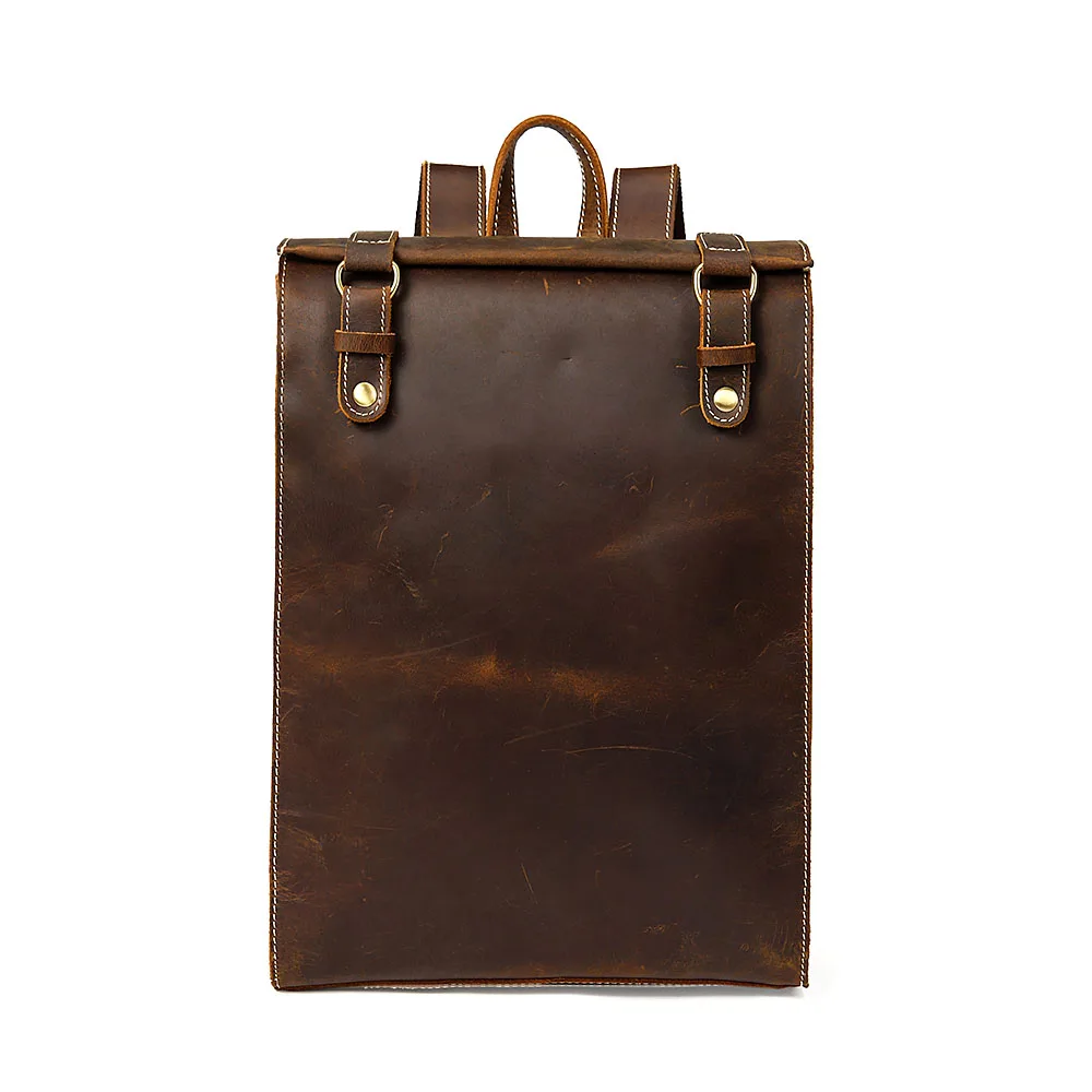 

Fashion Backpack Cow Leather High-end Business Men's Travel Backpack Large Capacity Leather for Students Bag Magazine Back Pack