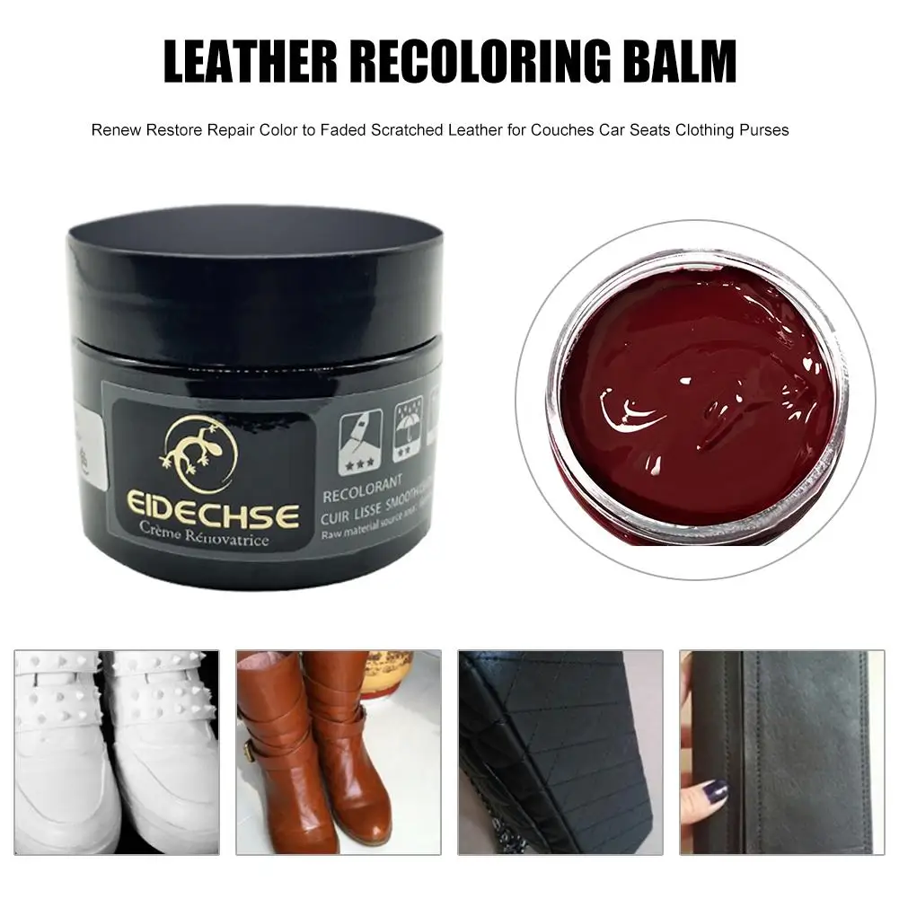 Кожа Re color ing Balm обновление Восстановление цвет поцарапанная кожа для диванов автокресла одежда кошельки 1,7 унций - Цвет: Red