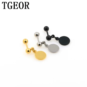 

free shipping straight barbell wholesale 30pcs 16g surgical Stainless Steel dangle Wafer ear tragus piercing earring