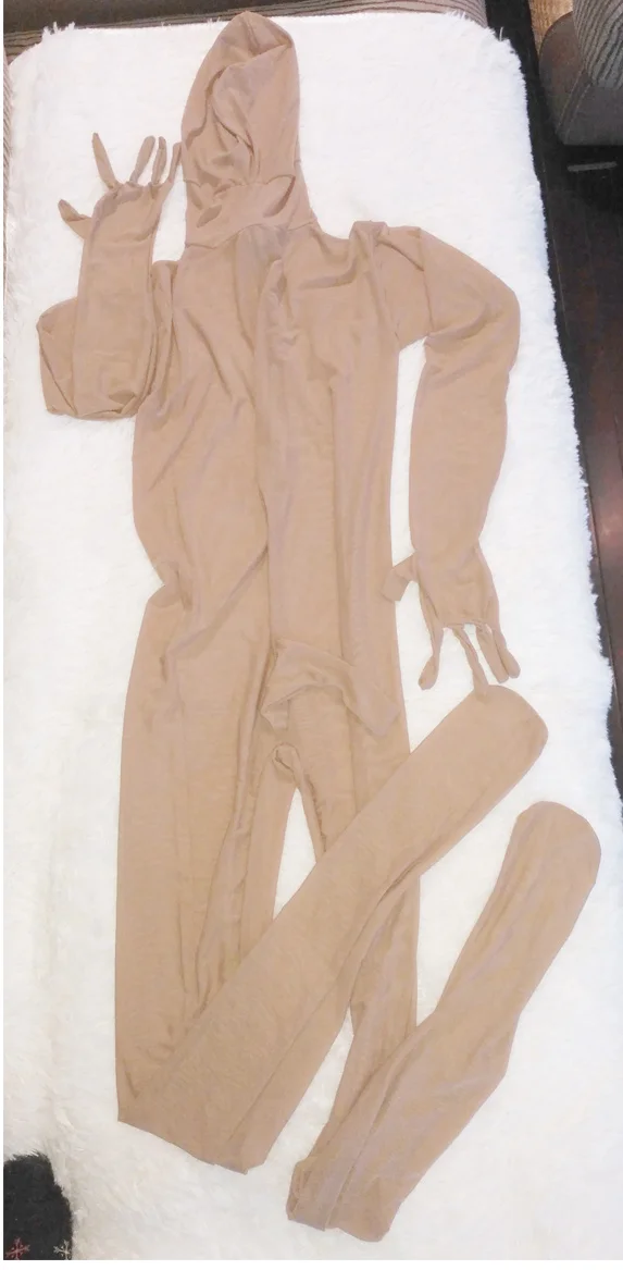 XYFWW Net yarn fabrics with mask and gloves mens bodystockings SW09C036