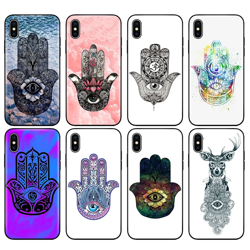 Черный ТПУ чехол для iphone 5 5S SE 6 6s 7 8 plus x 10 силиконовый XR XS 11 pro MAX Hamsa | Мобильные