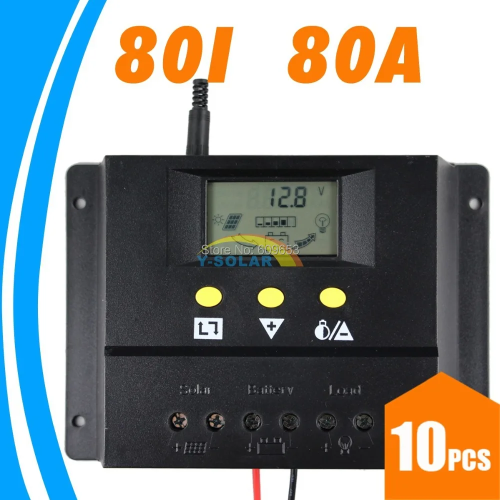 

10pcs,80A 12V 24V Solar Controller PV panel Battery Charge Controller Solar system Home indoor use New