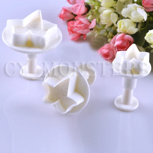 

3Pcs/Set Maple Leaf Shape Fondant Cookie Cake Sugarcraft Plunger Cutters Mold Tools Cookie Cutter