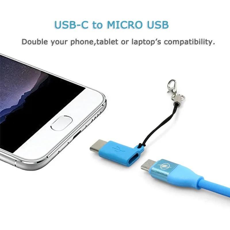Микро-флеш-накопитель USB с гнездовым для Тип C 3,1 штепсельный кабельный переходник круглый кабель для зарядки и синхронизации данных USB C конвертер для samsung S8/LG G5 G6/для Oneplus 5 3t