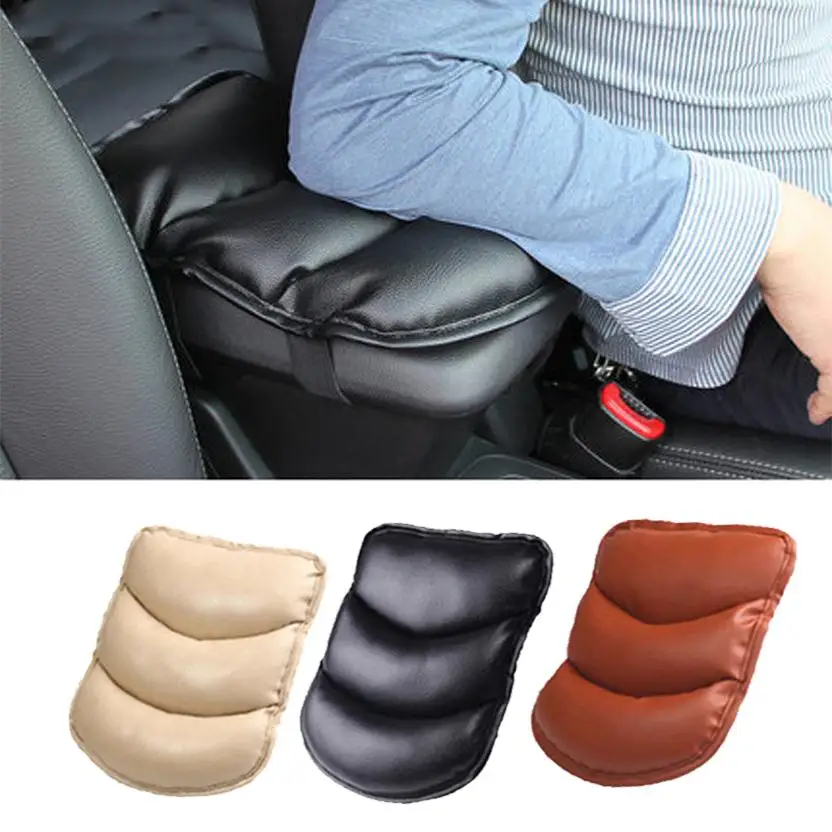 Vehemo Car Leather Central Armrest Console Box Pad Car Cover Cushion