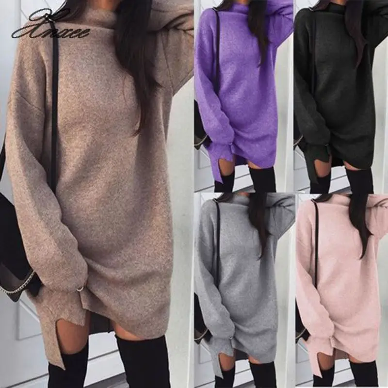 

Women clothes Autumn Winter Long Sleeve solid Tops pullover Turtle neck Polyester Sweatshirts
