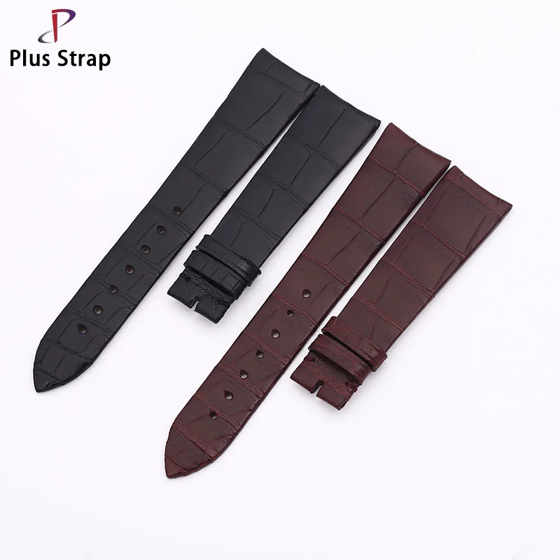 

Plus Strap Real Crocodile Leather Elbow Strap Watchband Alligator Skin Bamboo Pattern 20mm Men Replacement Wristband